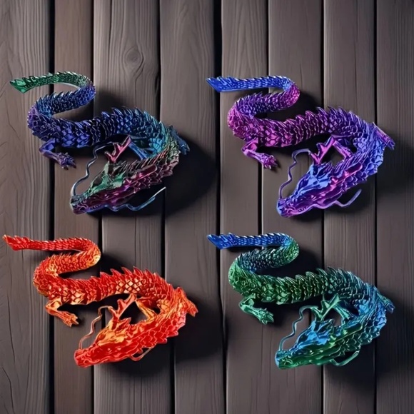 NEW! 3D Printed Colorful Dragons!  You Pick One! - Picture 1 of 4